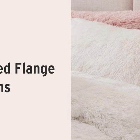 IVORY/WHITE FAUX FUR PILLOW SHAMS - Picture 11 of 11